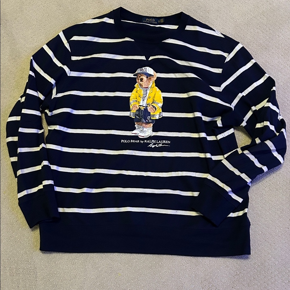 Polo by Ralph Lauren CP-93 Sailor Bear stripe pullover crewneck, Size XL - Picture 7 of 7